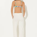 White Ocean Texture Rib Cord Pants