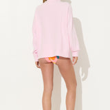 Paradise Pink Ocean Texture Rib Cord Quarter Zip