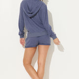 Hacci Zip Hoodie - Heather Navy