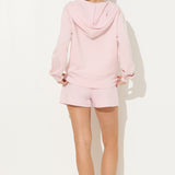Hibiscus Pink Cloud Fleece OD Zip Up Hoodie
