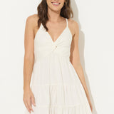 White Rib Knit Dress