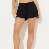 Black Rib Knit Shorts