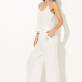 White Gauze w/ Crochet Pants