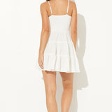 White Gauze Tie Front Dress