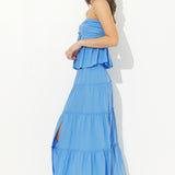 Clear Blue Twist Front Tube Top