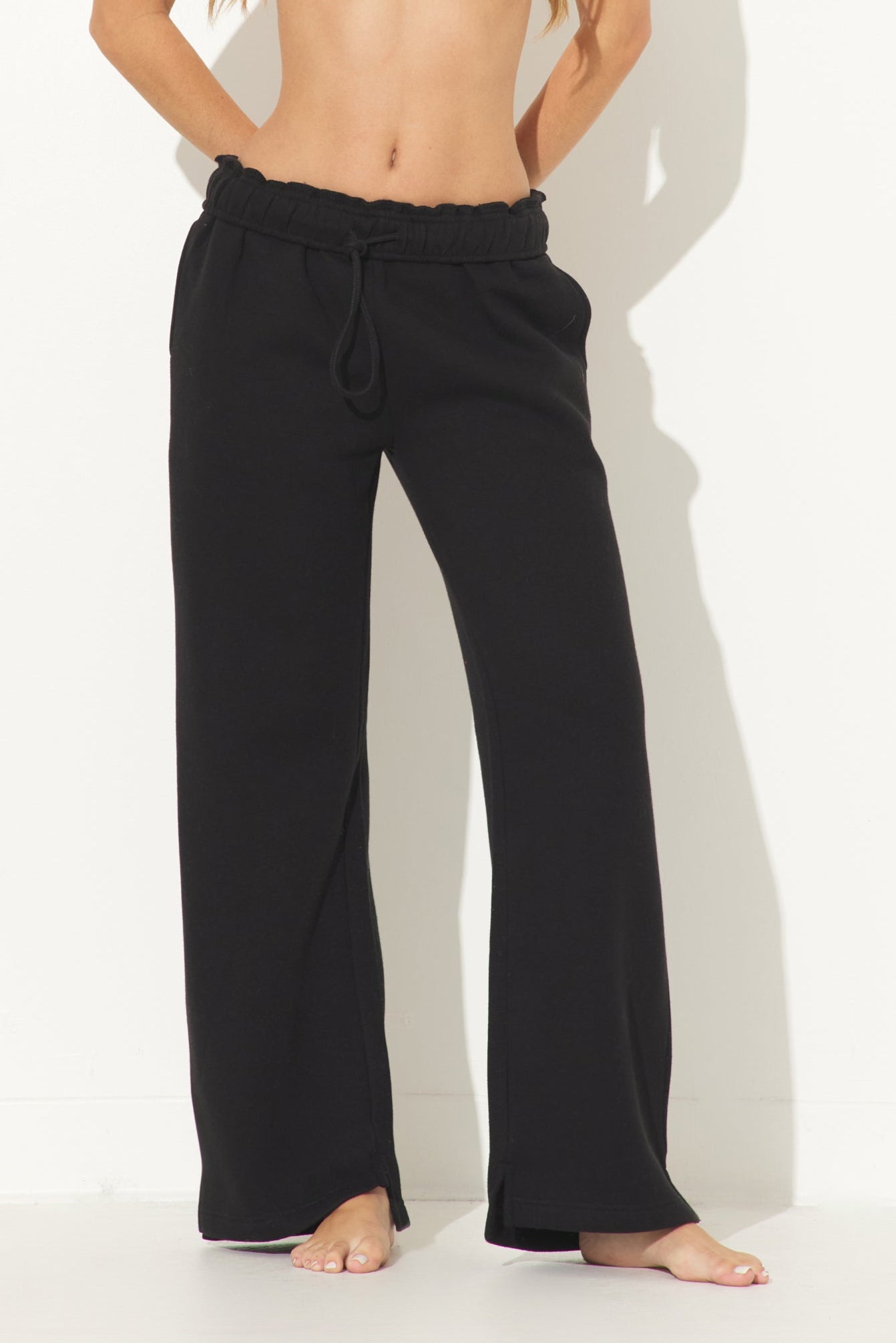 Black Essential Fleece Sweatpants