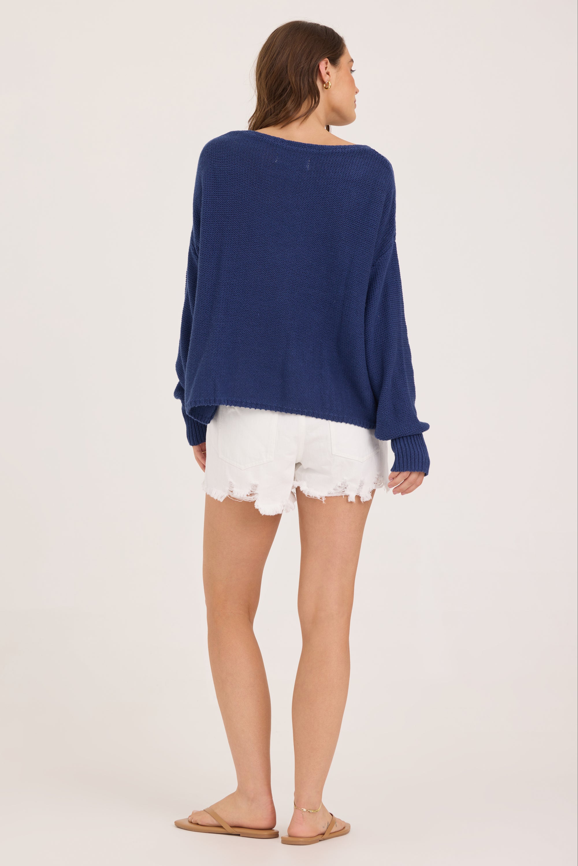 American Flag Graphic Sweater - Navy