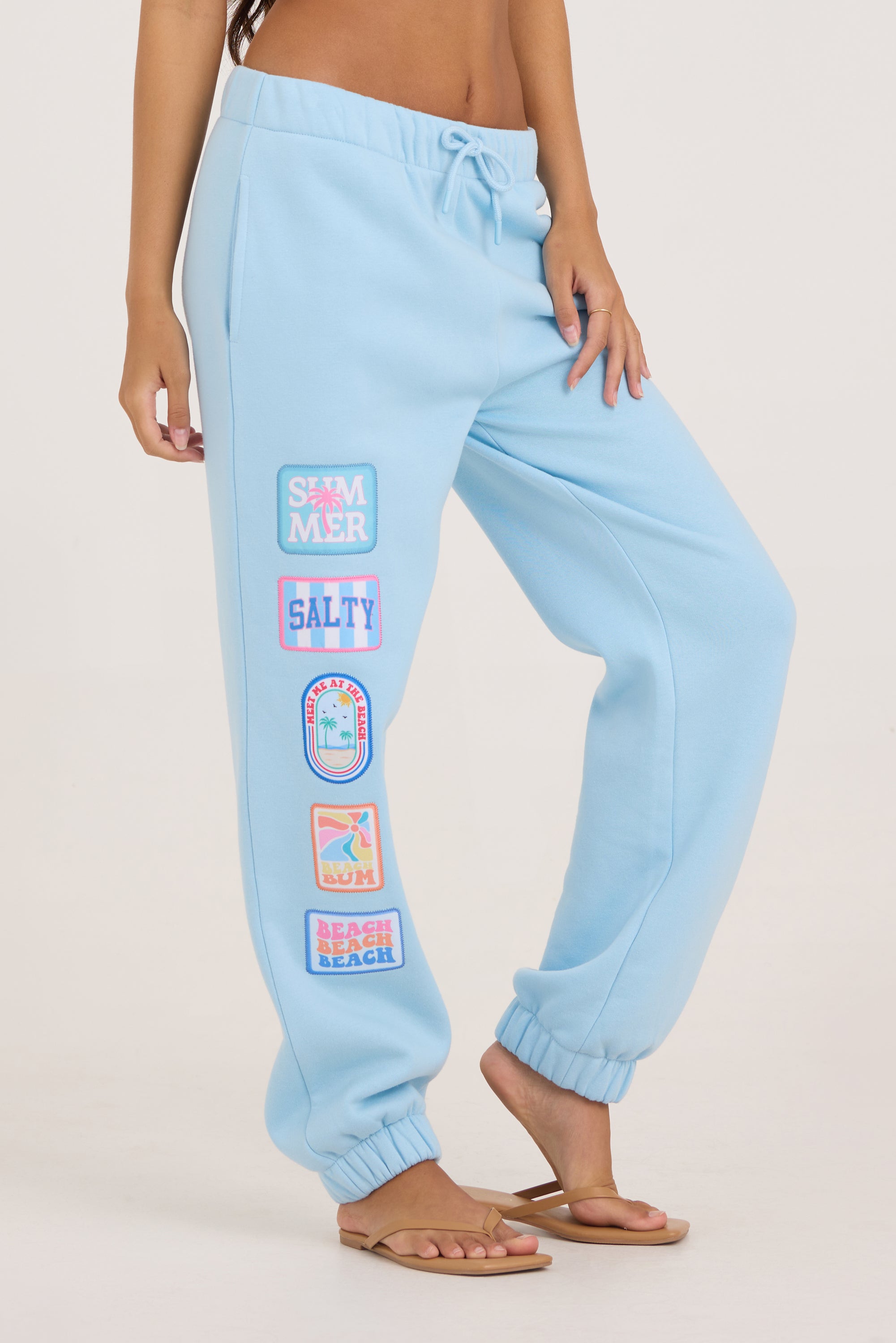 Tropical Blue Surf Wash Jogger W/ Patches