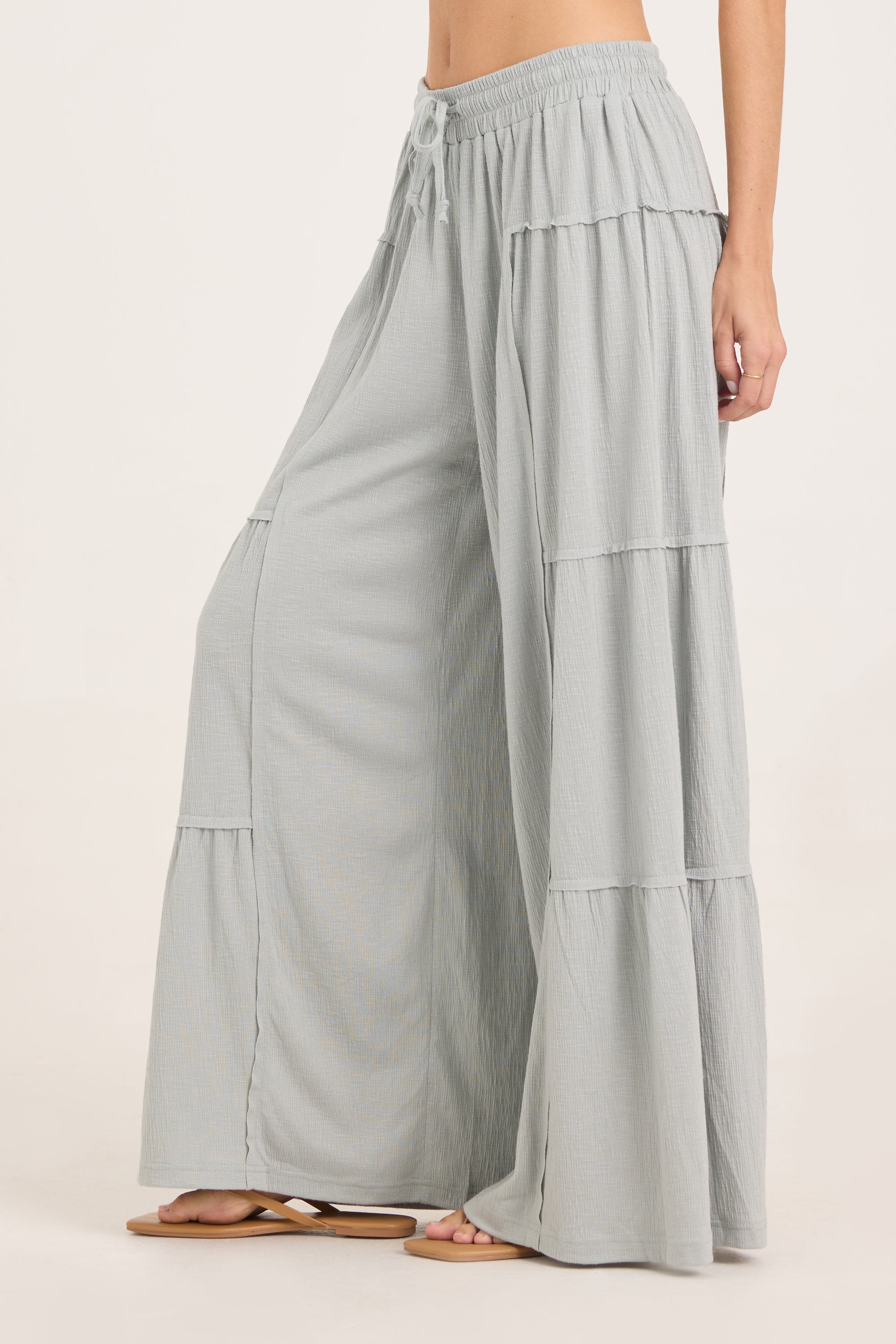 Textured Slub Knit Pant - Sage