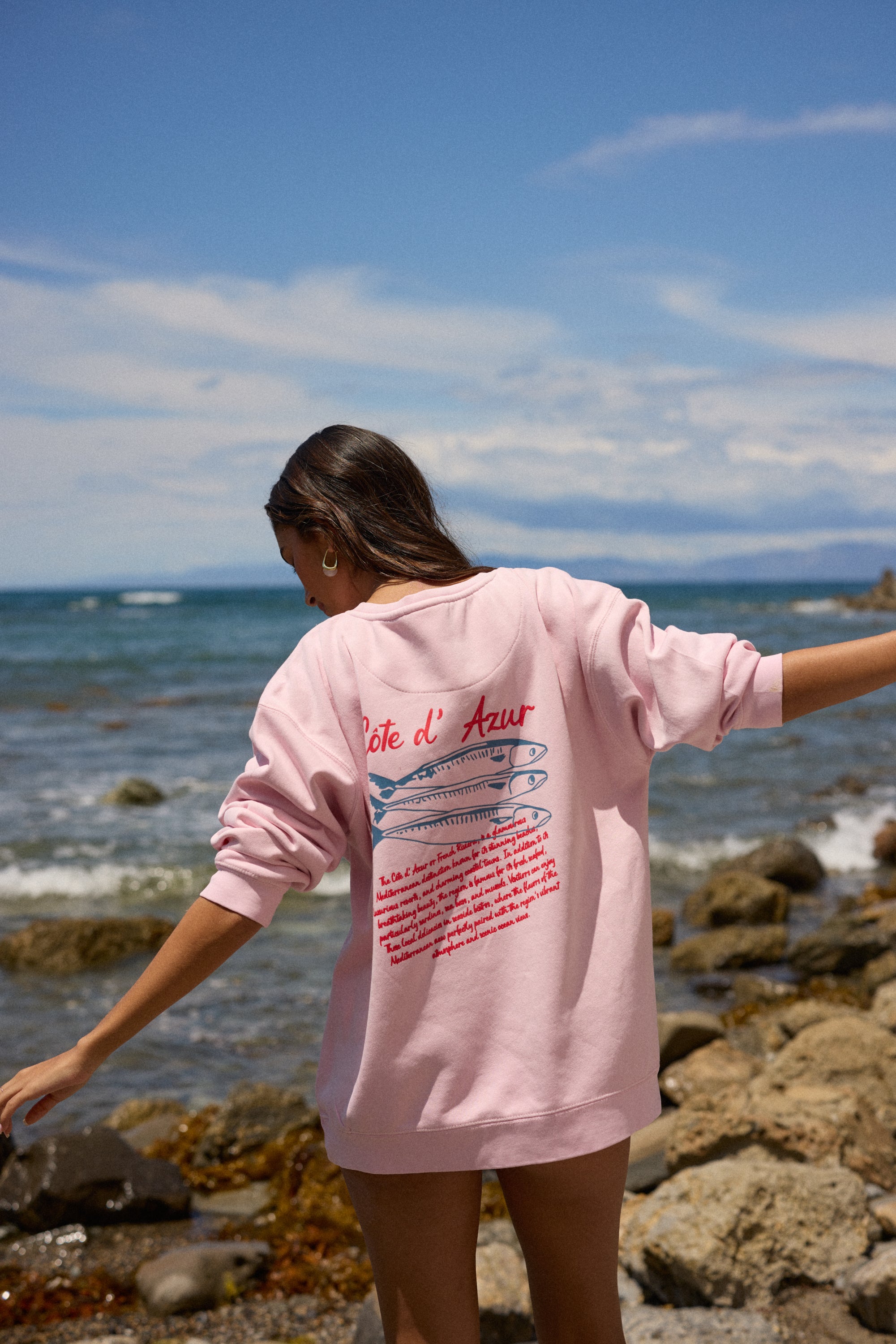 3 Fish Garment Dye Crewneck - Paradise Pink