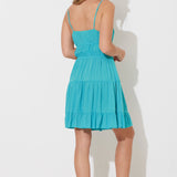 Caribbean Turquoise Tie Front Promo Dress