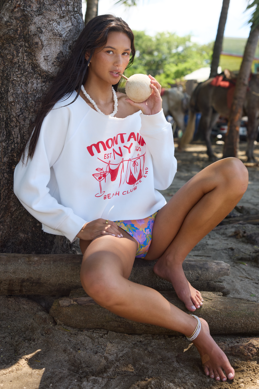 Essential Fleece Off Shoulder Top - White