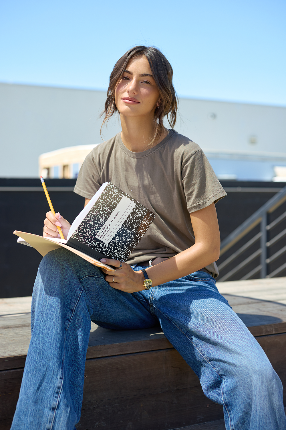 Garment Dye Short Sleeve Tee - Brown