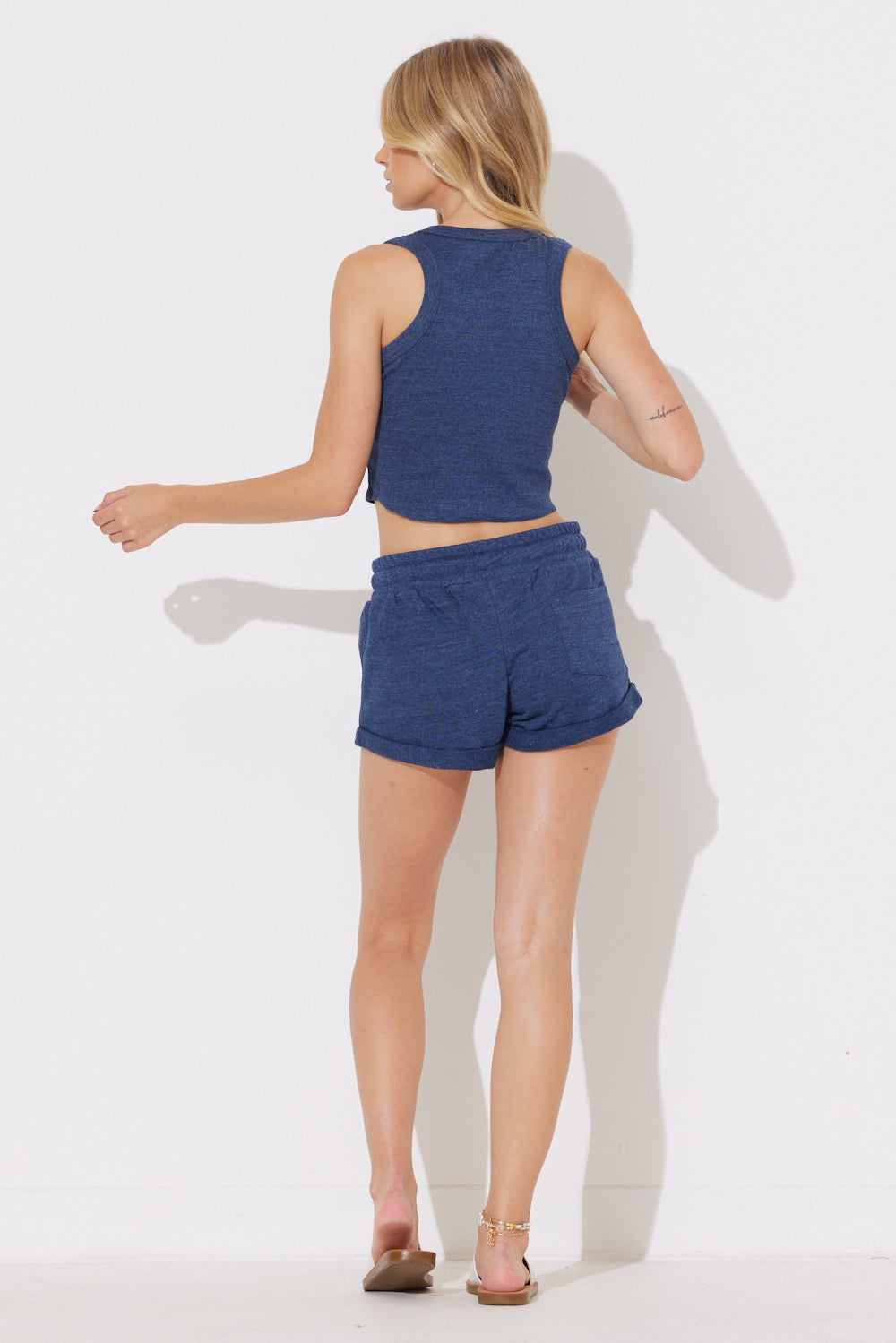 Deep Navy Heather Fleece Shorts