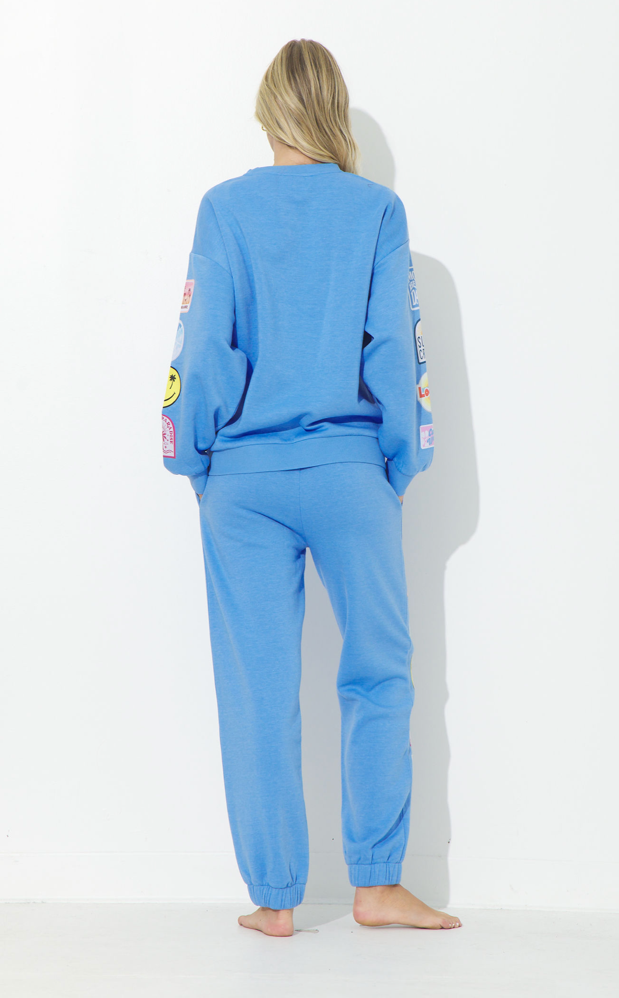 Sea Bright Blue Surf Wash Jogger with Patches