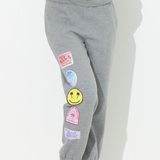 Athletic Grey Surf Wash Jogger with Patches