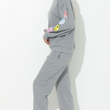 Athletic Grey Surf Wash Jogger with Patches