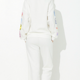 White Surf Wash Jogger with Patches