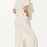 Cream Washed Garment Pant