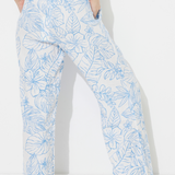 Ocean Blue Printed Gauze Pant