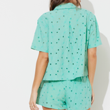 Paradise Green Floral Eyelet Top