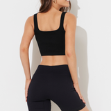 Black Seamless Square Neck Tank