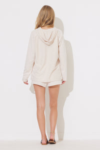 Coconut Reversed Terry Pullover Hoodie