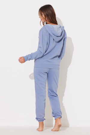 Coastal Denim Garment Dye Full Zip Hoodie