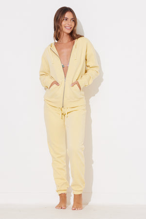 Yellow Haze Garment Dye Full Zip Hoodie