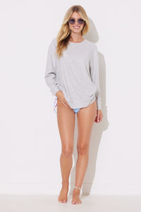 Harbor Grey Rib Hacci Basic Crewneck