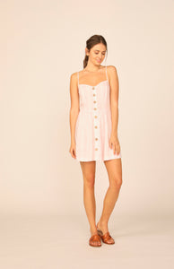 Mauve/White Simple Stripe Button Front Dress