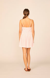 Mauve/White Simple Stripe Button Front Dress