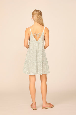 Sage/ Ivory Ditsy Floral New V-neck Dress