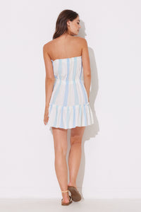 Venice Stripe Printed Tube Dress