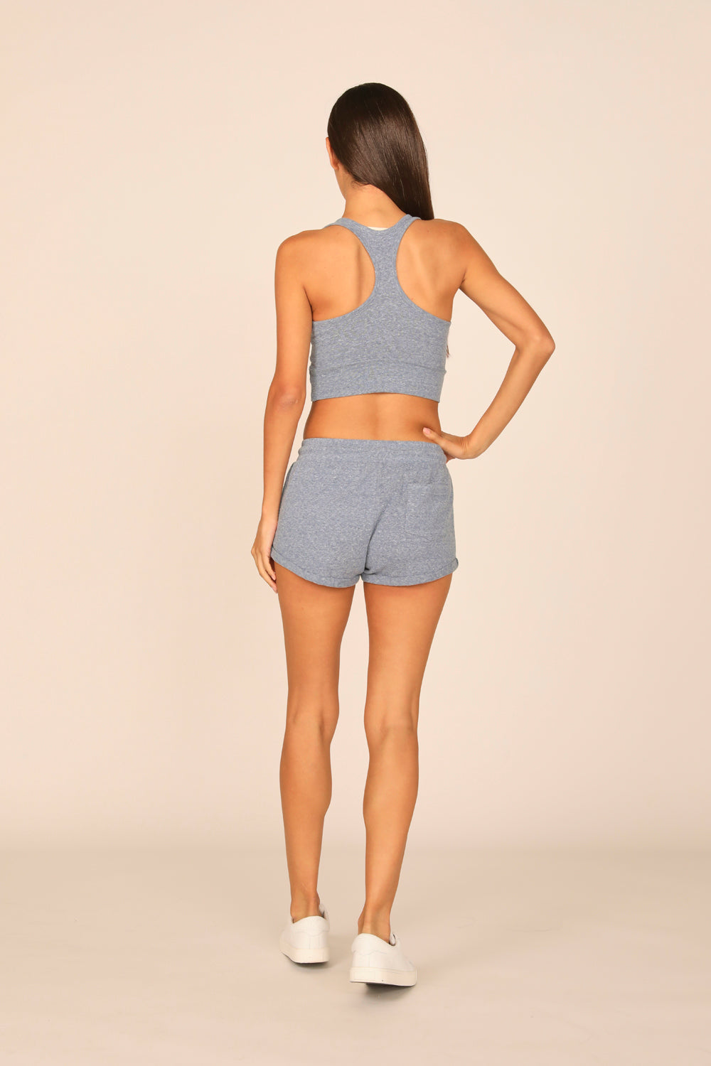 Island Blue Heathered Slub Racerback Top