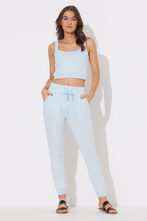 Heather Sky Blue Hacci Jogger