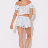 Venice Stripe Printed Smocked Shorts