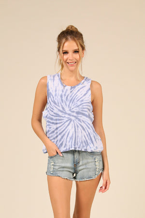Blue Swirl Rib Tank