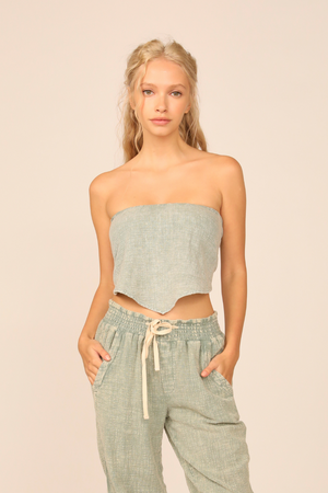 Sea Moss Washed Texture Handkerchief Top