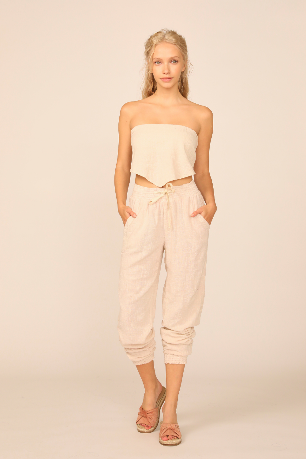 Sandstone Washed Texture Handkerchief Top