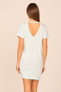 Mint Tie Dye V-Back Tee Shirt Dress