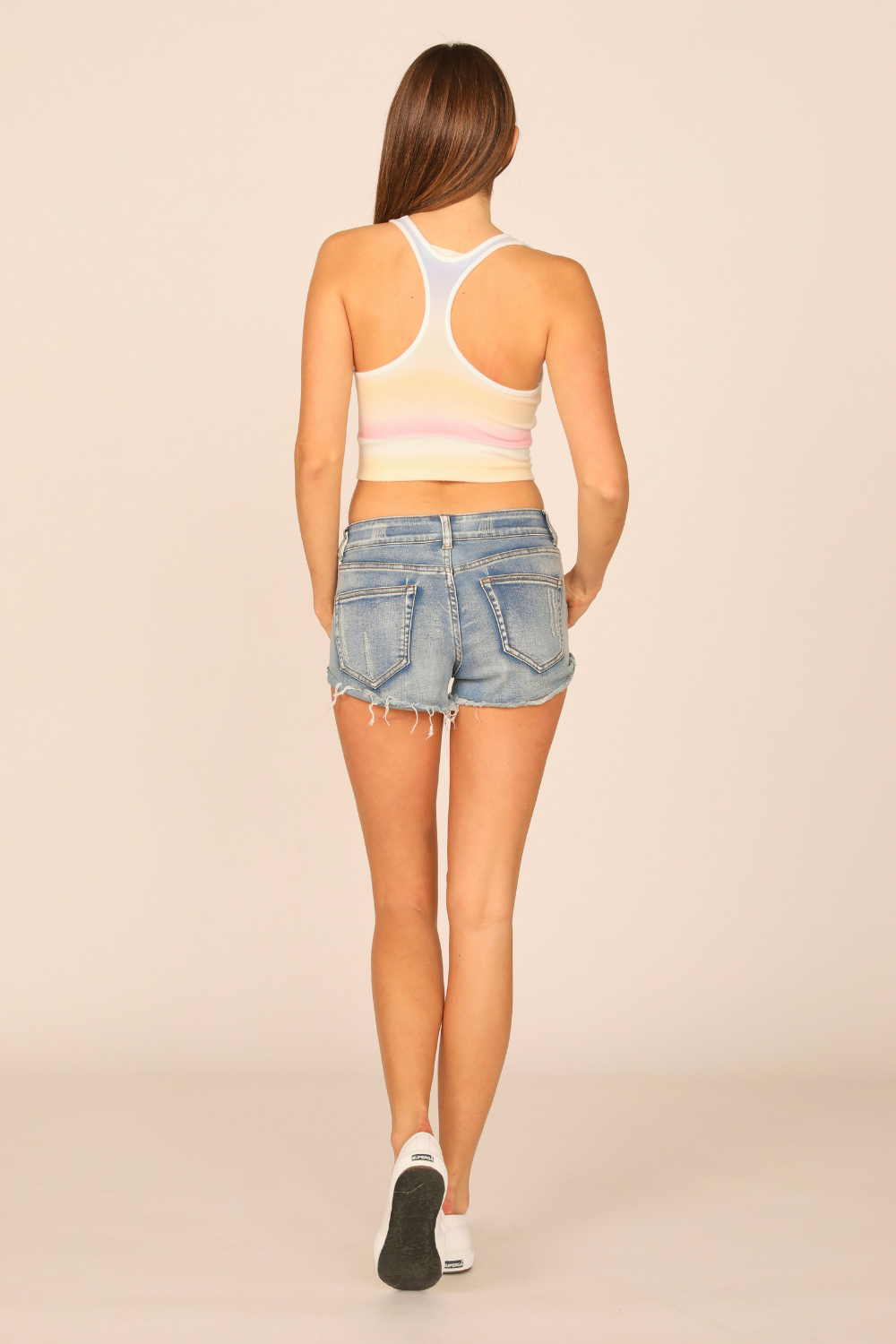 Sunstruck Ombre Tie Dye Brushed Hacci Racerback Crop Top