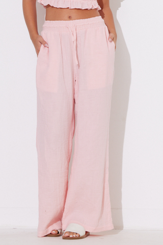 Watermelon Gauze Wide Leg Pants