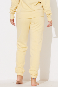 Yellow Haze Brushed Back Basic Jogger