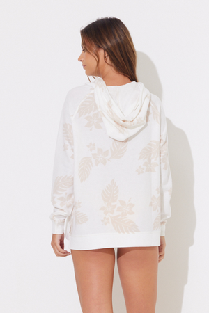 Summer Sand Aloha Tropical Print Hacci Hoodie