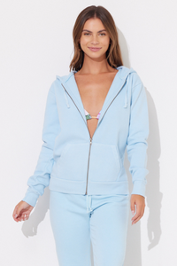 Tropical Blue Garment Dye Full Zip Hoodie