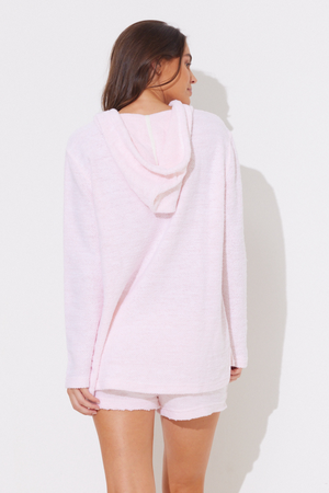 Tropical Peach/Ivory Mixed Knit Baja Hoodie