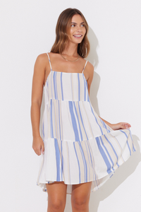 Bali Stripe Tiered Ruffle Dress