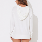 Warm White Rib Hacci Edge Hoodie