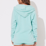 Minty Bay Burnout Pullover Hoodie W/ Wrap Cords